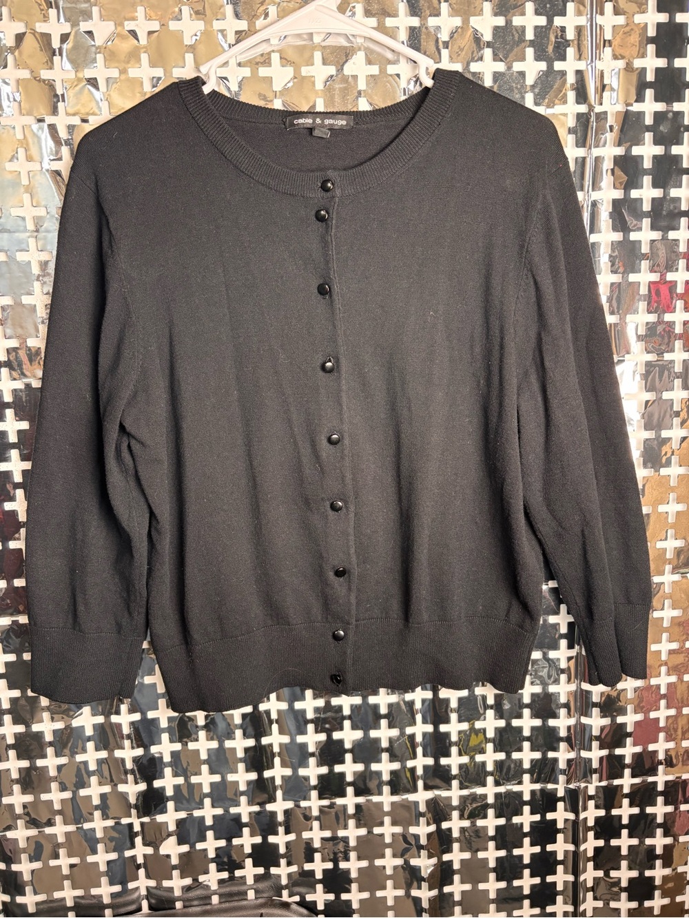 Cable & Gauge Black Button-Front Cardigan